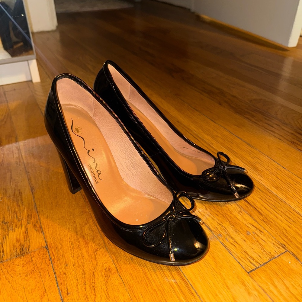 Nina Women's Black Patent Leather Heels